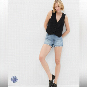 Gap High Rise Cheeky Distressed Denim Jean Shorts Size 29 Casual